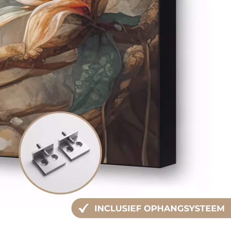 Toekan - Vogels - Bloemen - Jungle Textielframe zwart klein -USP_ophangsysteemNL
