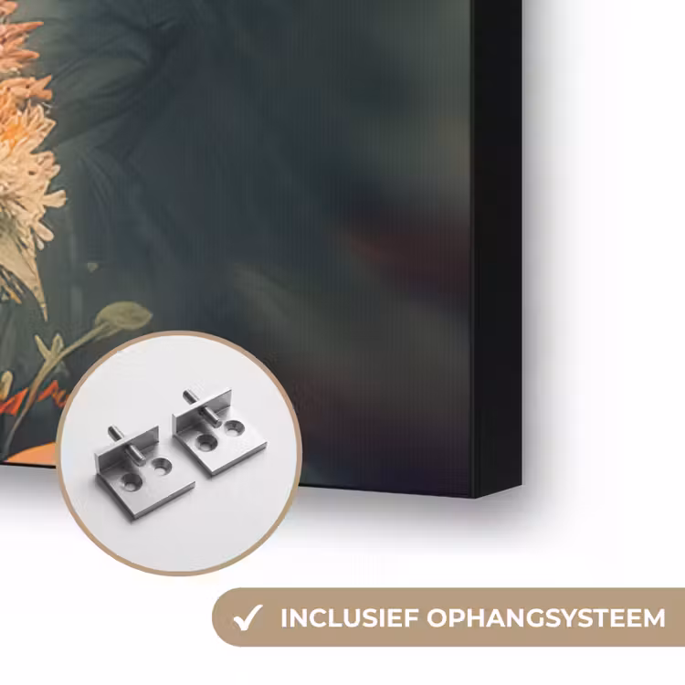 Toekan - Vogels - Bloemen - Natuur - Jungle Textielframe zwart klein -USP_ophangsysteemNL