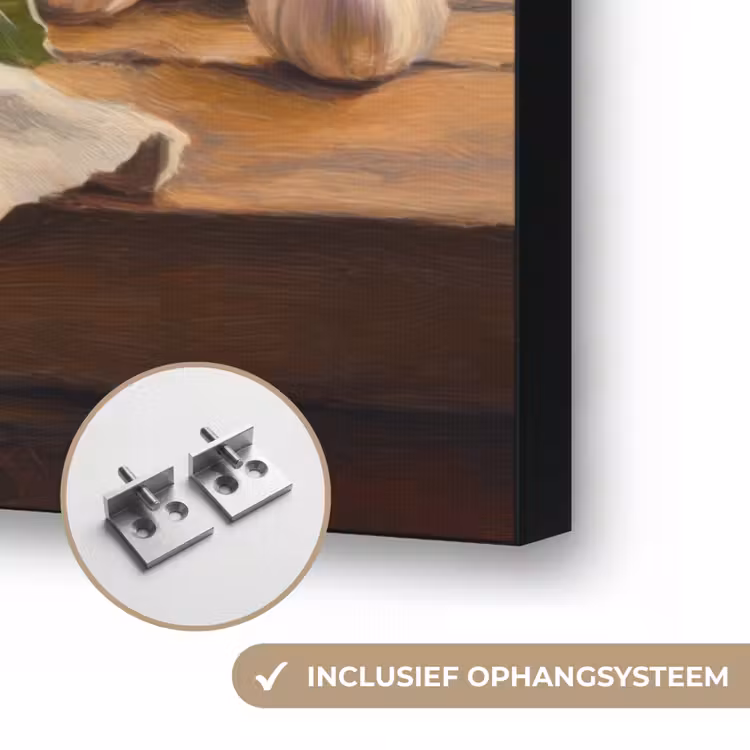 Tomaten - Olijfolie - Stilleven Textielframe zwart klein -USP_ophangsysteemNL