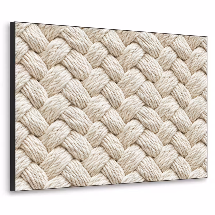 Touw - Gebreid - Beige Textielframe zwart klein 947 -3d
