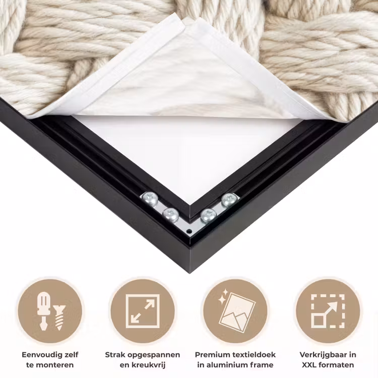 Touw - Gebreid - Beige Textielframe zwart klein 947 -USP_feed_closeupNL