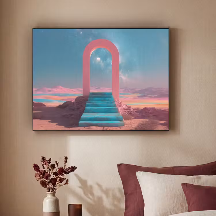 Trap - Boog - Sterrenhemel Textielframe zwart klein -sfeer1