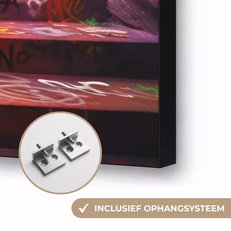 Trap - Graffiti - Kleuren - Kunst Textielframe zwart klein -USP_ophangsysteemNL