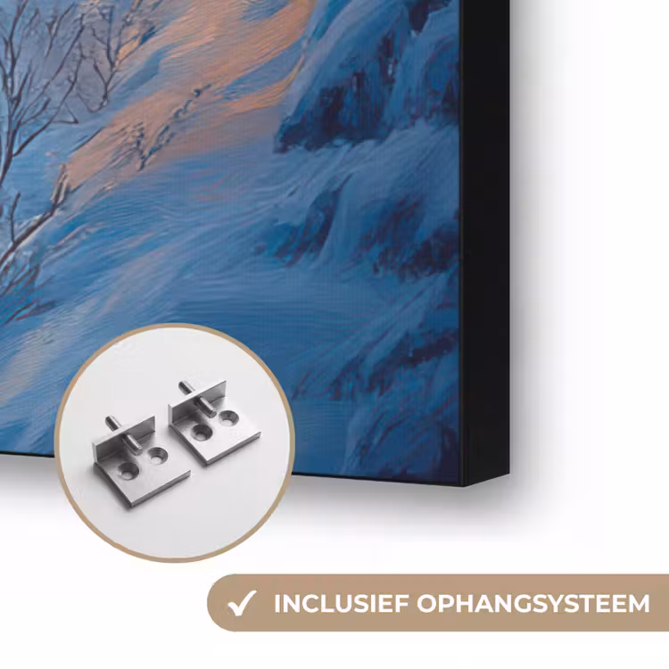 Trein - Kerst - Sneeuw - Kersttrein Textielframe zwart klein -USP_ophangsysteemNL