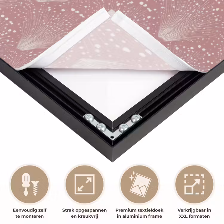 Trendy - Patroon - Roze Textielframe zwart klein 947 -USP_feed_closeupNL