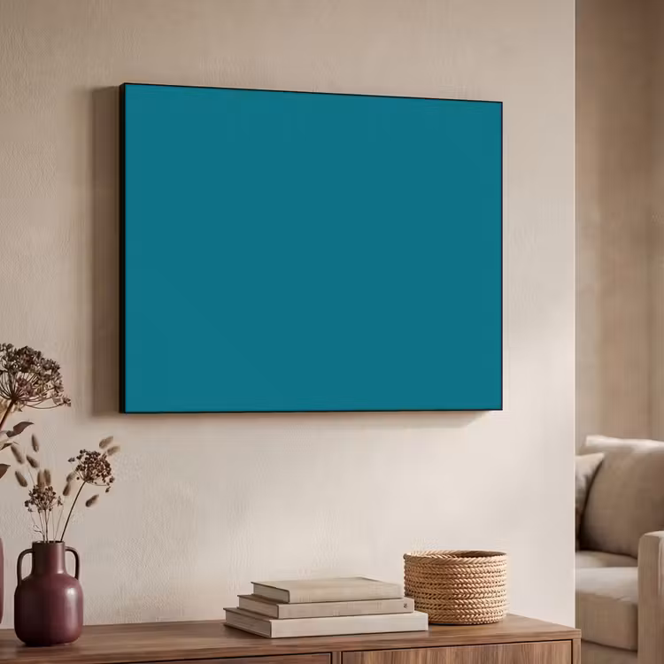 Tropical - Peacock - Blauw Textielframe zwart klein 947 -sfeer3