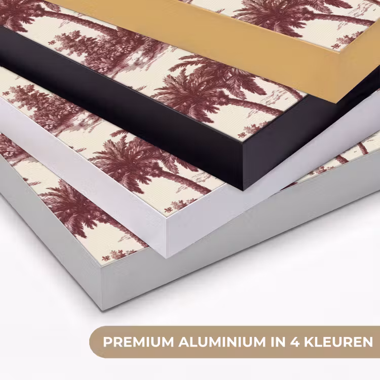 Tropisch - Geometrisch - Bordeauxrood Textielframe zwart klein 947 -USP_kleurenNL