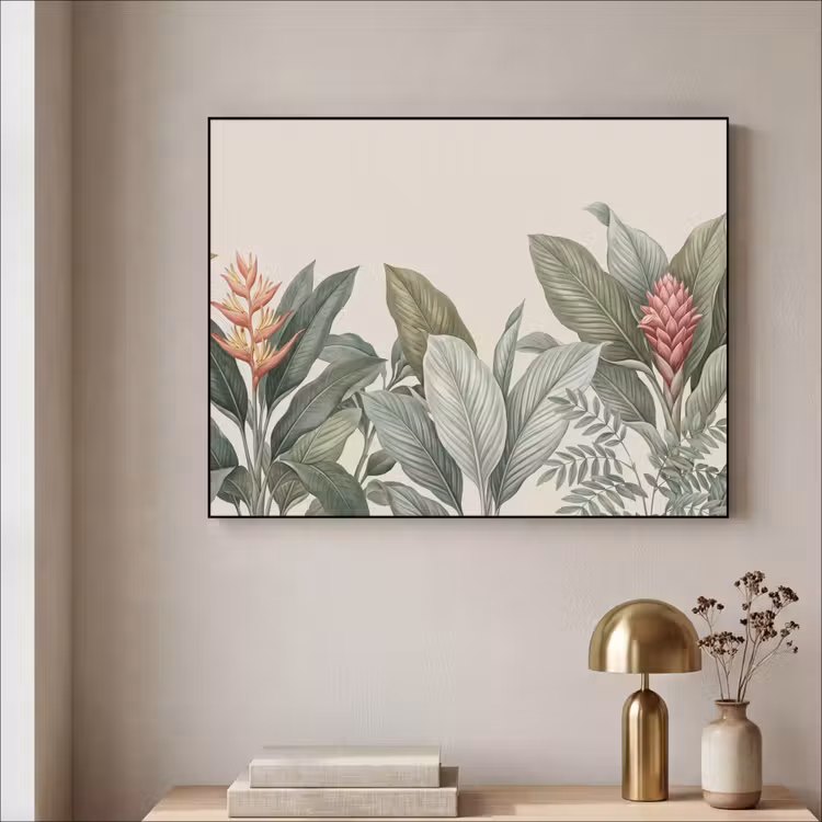 Tropisch - Planten - Modern - Groen Textielframe zwart klein -sfeer2