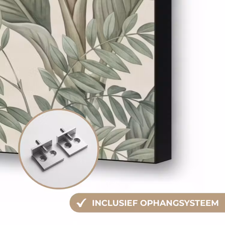 Tropisch - Planten - Modern - Groen Textielframe zwart klein -USP_ophangsysteemNL