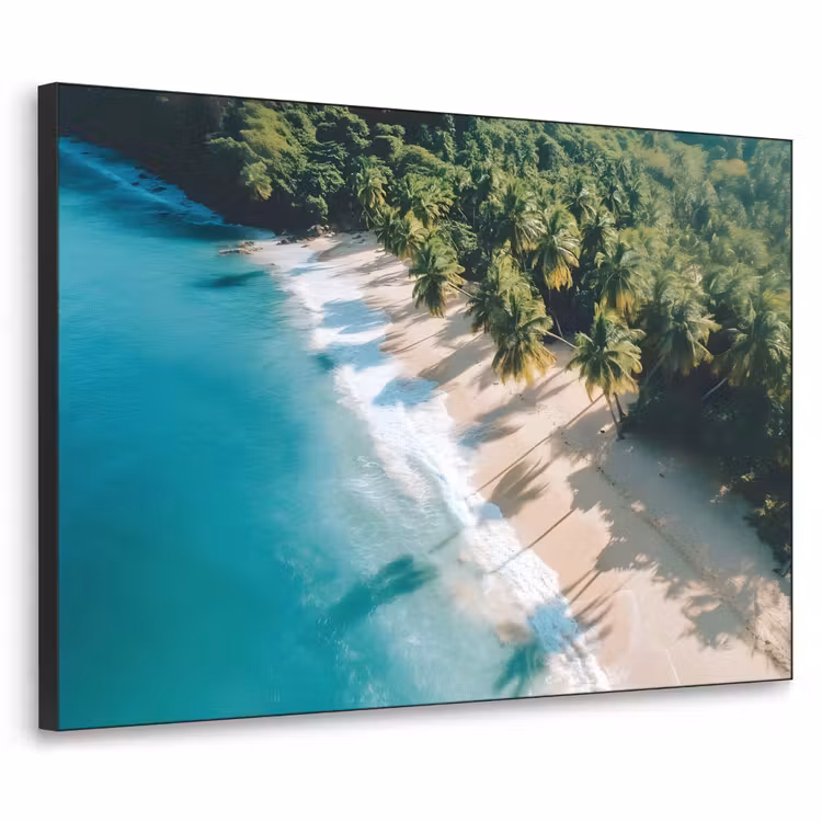 Tropisch - Strand - Water - Palmbomen Textielframe - compleet frame klein -3d