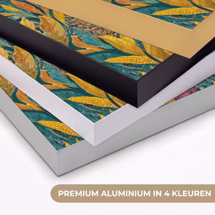 Tropische - Botanisch - Patroon - Kleurrijk - Exotisch Textielframe zwart klein 947 -USP_kleurenNL