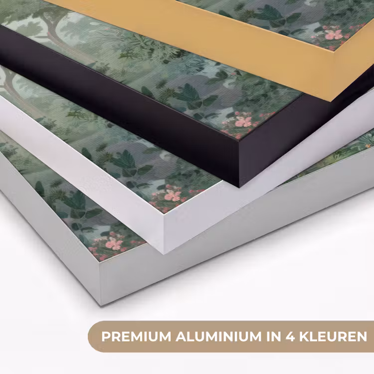 Tropische tuin - Koepelgebouw - Bloemen Textielframe zwart klein -USP_kleurenNL