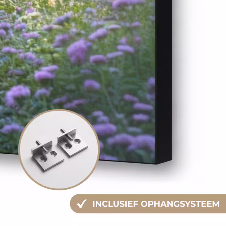 Tuinhuisje - Blauw - Bloemen Textielframe zwart klein -USP_ophangsysteemNL