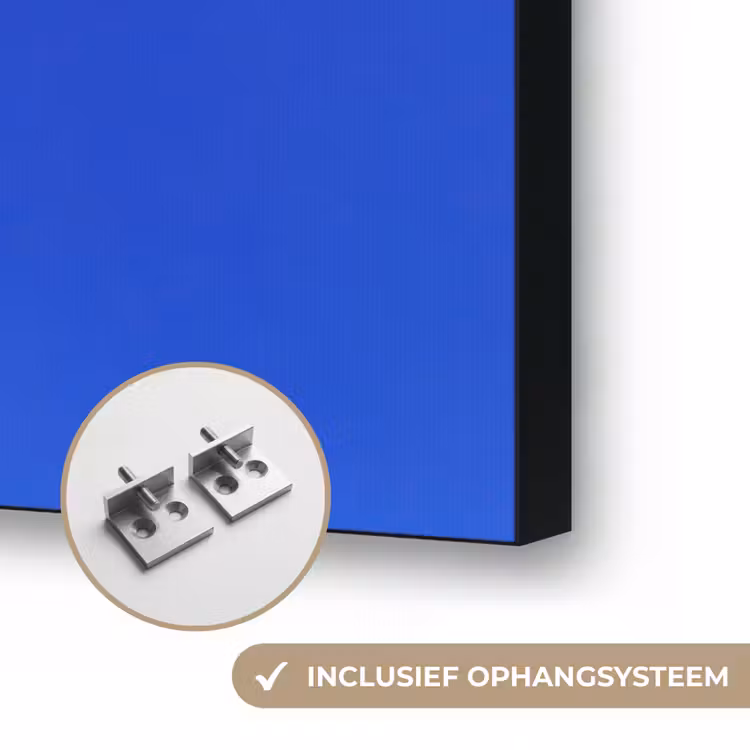 Tulp - Minimalistisch - Bladeren - Wit Textielframe zwart klein -USP_ophangsysteemNL
