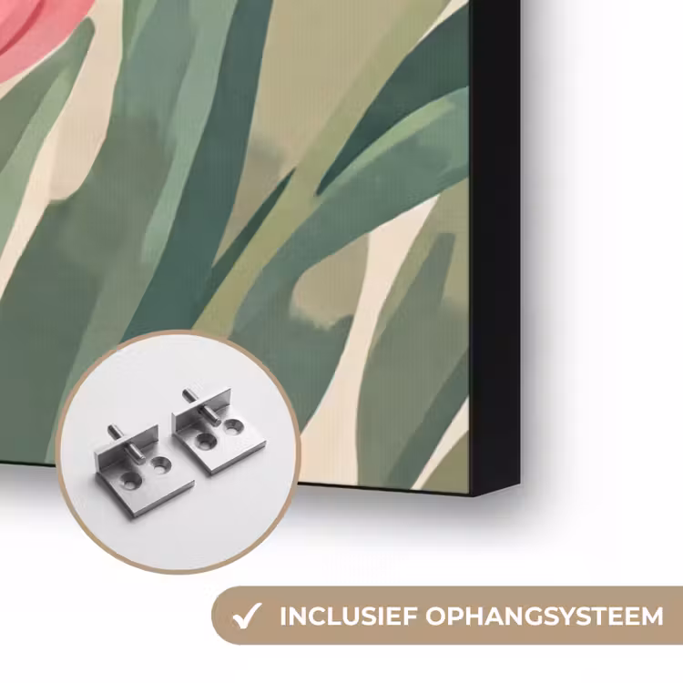 Tulpen - Abstract - Kleurrijk Textielframe zwart klein -USP_ophangsysteemNL