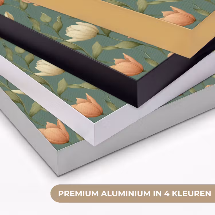 Tulpen - Botanisch - Groen Textielframe zwart klein 947 -USP_kleurenNL