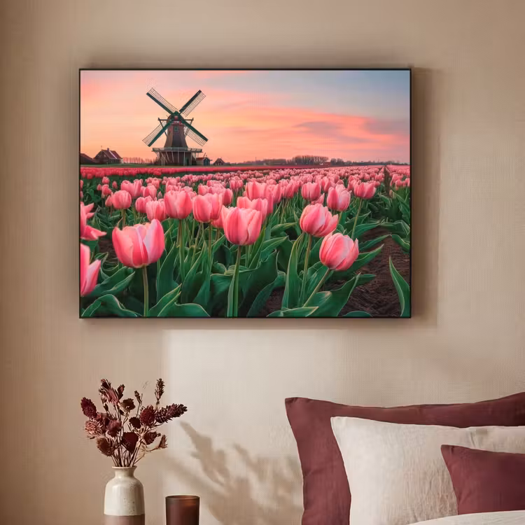 Tulpen - Molen - Nederland Textielframe - compleet frame klein -sfeer1