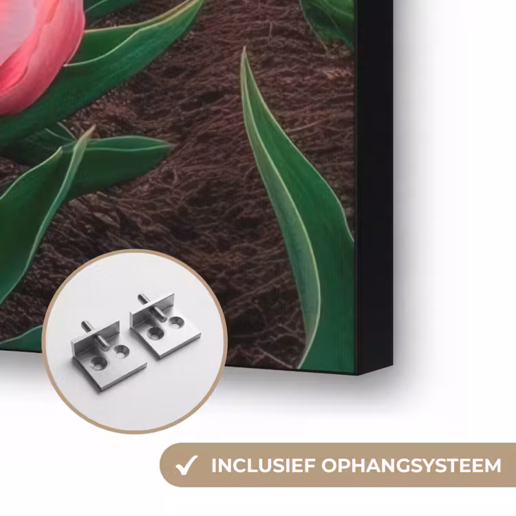 Tulpen - Molen - Nederland Textielframe zwart klein -USP_ophangsysteemNL