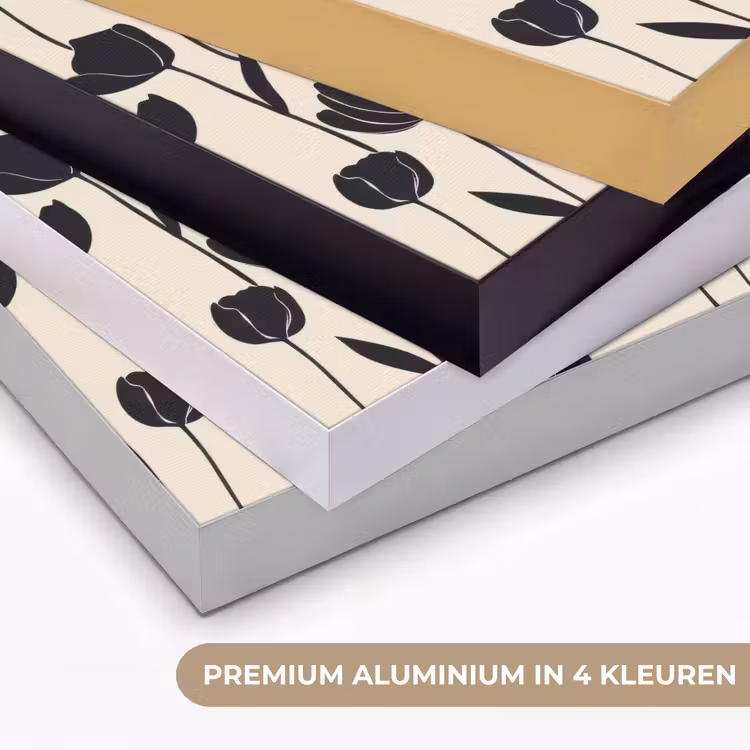 Tulpen - Patroon - Zwart Textielframe zwart klein 947 -USP_kleurenNL