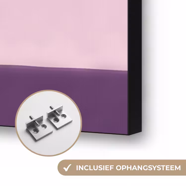 Tulpen - Vaas - Strepen - Paars Textielframe zwart klein -USP_ophangsysteemNL