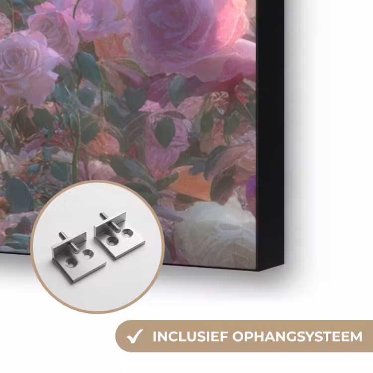 Ufo - Rozen - Pastelkleuren Textielframe zwart klein -USP_ophangsysteemNL