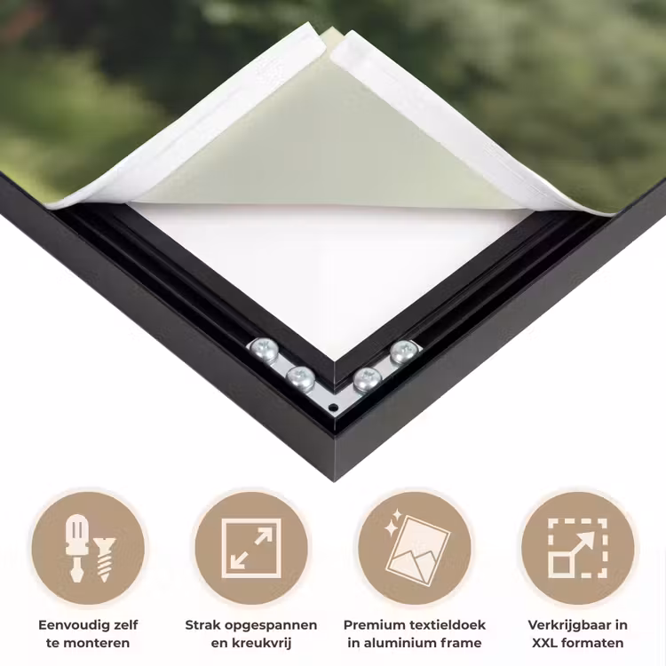 Uil - Boomstronk - Bos - Lucht Textielframe zwart klein -USP_feed_closeupNL