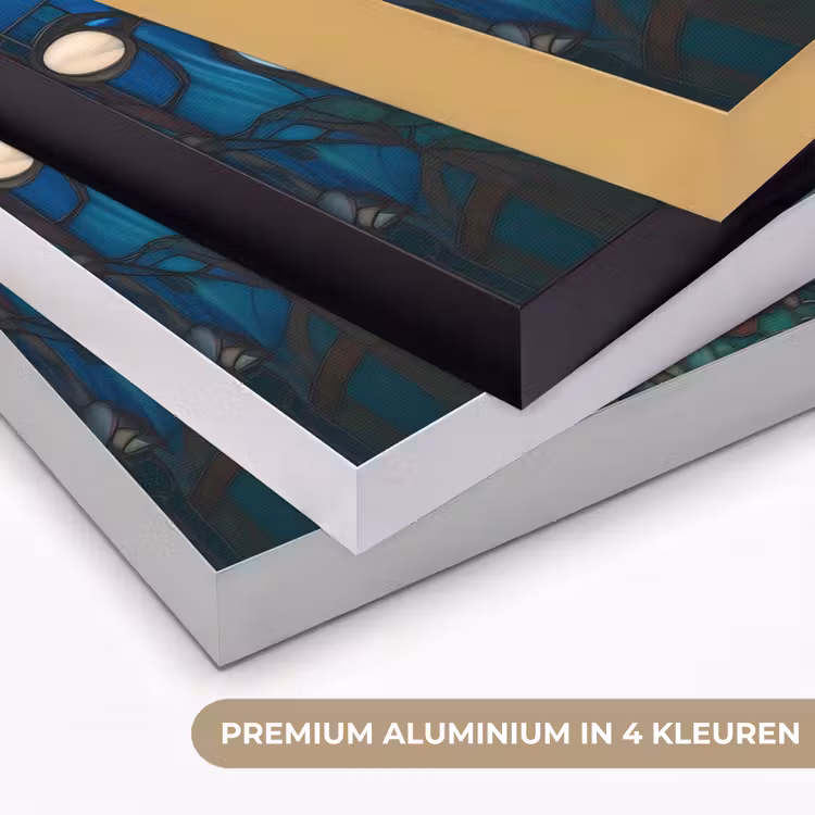 Uil - Mozaïek - Maan - Nacht Textielframe zwart klein -USP_kleurenNL