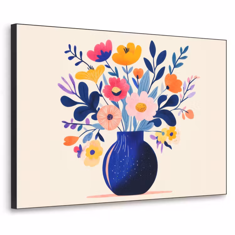 Vaas - Bloemen - Boeket Textielframe - compleet frame klein -3d