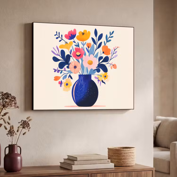 Vaas - Bloemen - Boeket Textielframe zwart klein -sfeer3