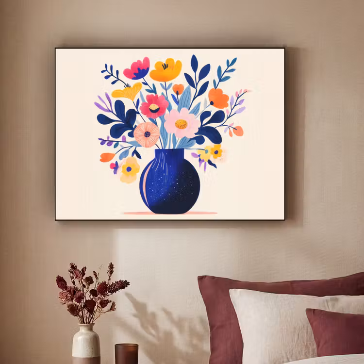 Vaas - Bloemen - Boeket Textielframe - compleet frame klein -sfeer1