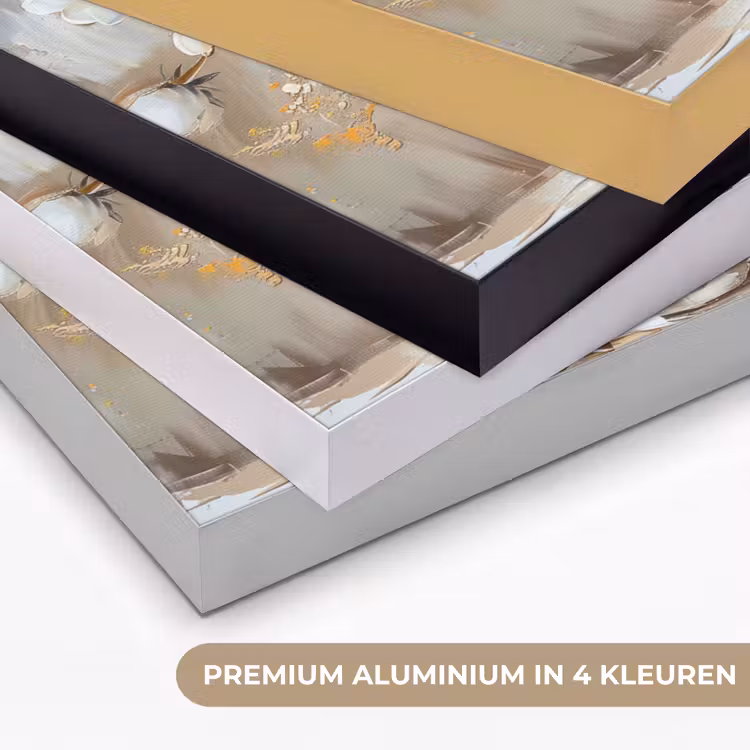 Vaas - Bloemen - Kunst - Goud Textielframe zwart klein -USP_kleurenNL
