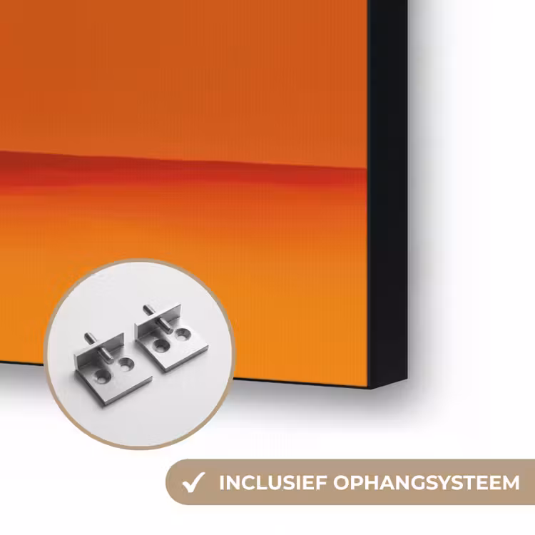 Vaas - Bloemen - Oranje Textielframe zwart klein -USP_ophangsysteemNL