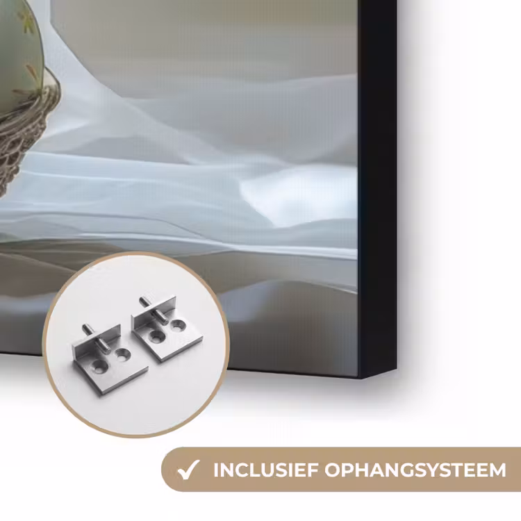 Vaas - Eieren - Bloemen Textielframe zwart klein -USP_ophangsysteemNL