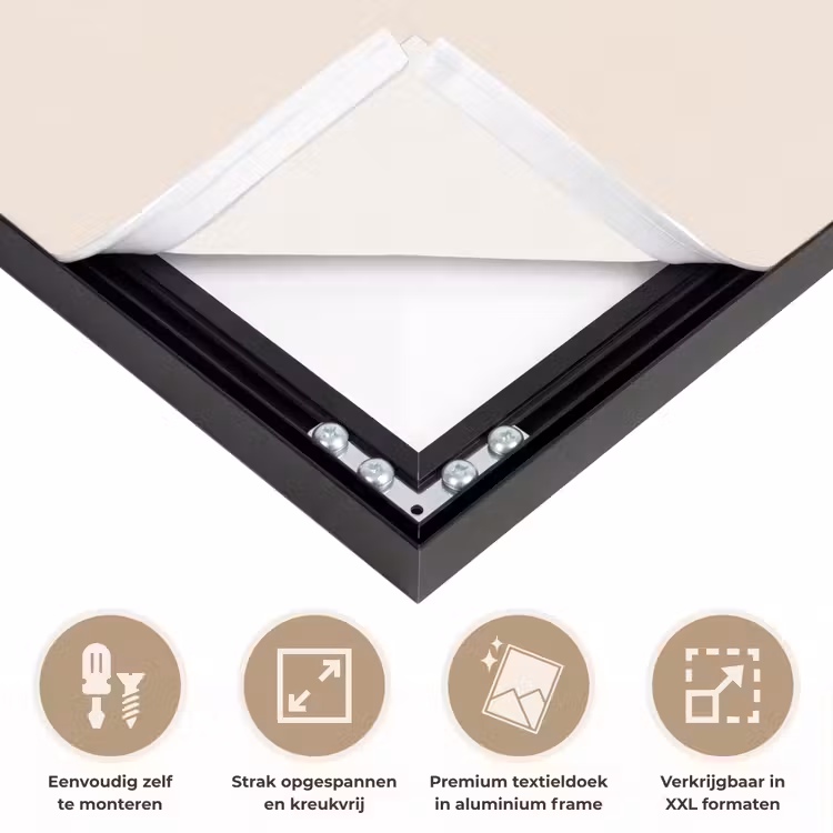 Vaas - Geruit - Bloem - Groen Textielframe zwart klein -USP_feed_closeupNL