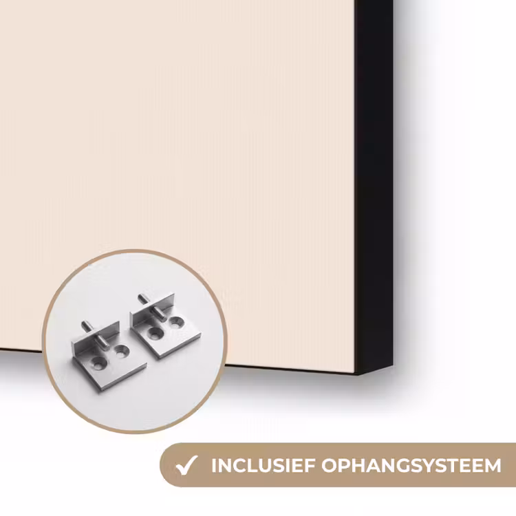 Vaas - Geruit - Bloem - Groen Textielframe zwart klein -USP_ophangsysteemNL