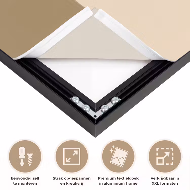Vaas - Geruit - Planten - Modern - Paars Textielframe zwart klein -USP_feed_closeupNL