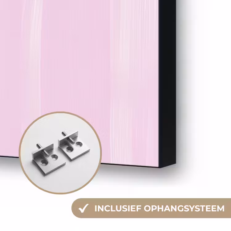 Vaas - Gestreept - Bloemen - Oranje Textielframe zwart klein -USP_ophangsysteemNL
