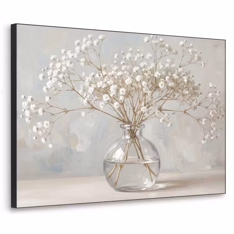 Vaas - Gipskruid - Wit Textielframe zwart klein -3d