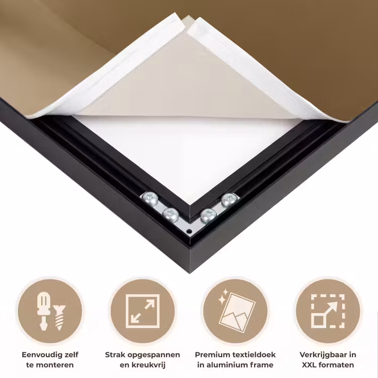 Vaas - Olijftakken - Bladeren - Beige Textielframe zwart klein -USP_feed_closeupNL