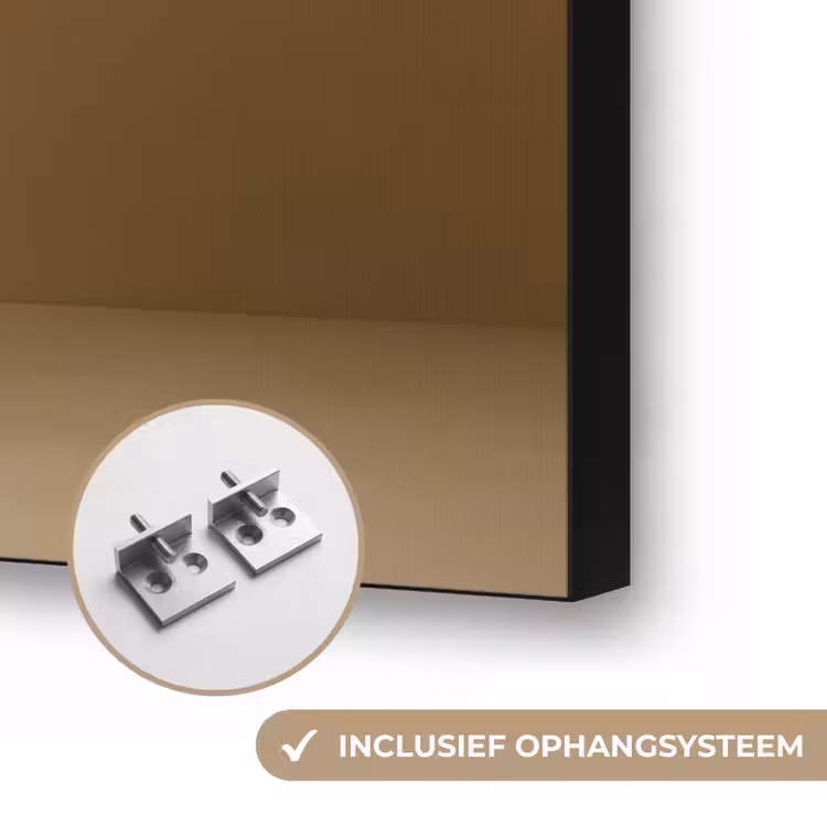 Vaas - Olijftakken - Bladeren - Beige Textielframe zwart klein -USP_ophangsysteemNL