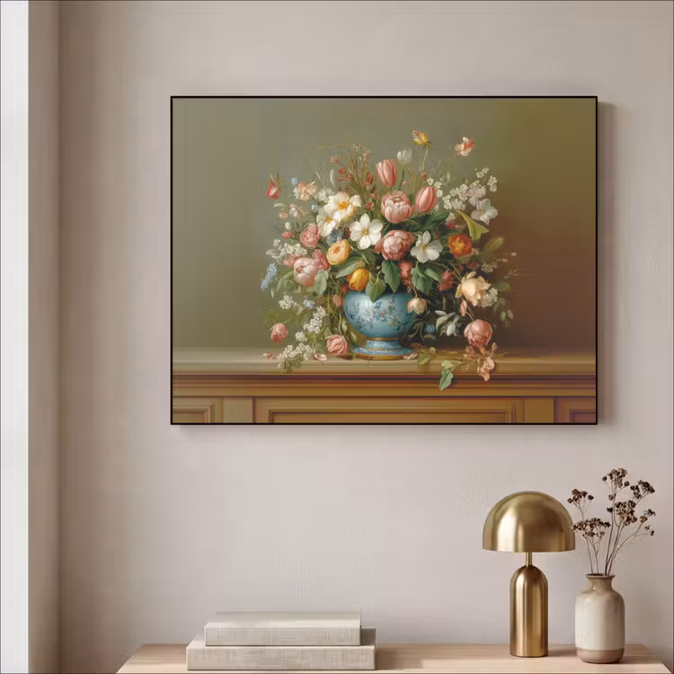 Vaas - Pastel - Kleuren - Bloemen Textielframe - compleet frame klein -sfeer2