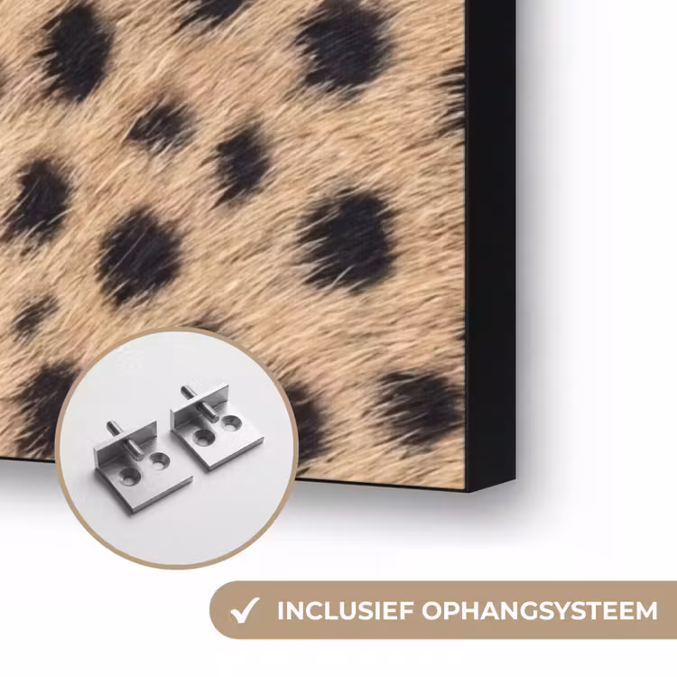 Vacht - Jachtluipaard - Zwart - Wit Textielframe zwart klein -USP_ophangsysteemNL