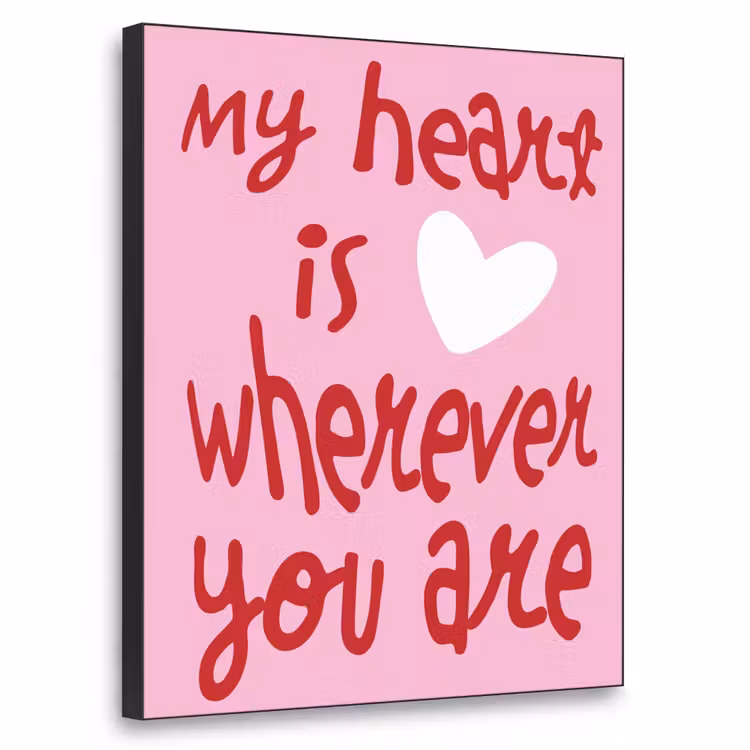 Valentijn - Hart - Liefde - Roze Textielframe - compleet frame klein -3d