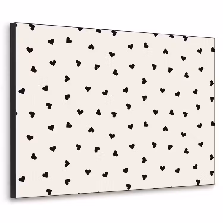 Valentijn - Hart - Wit - Zwart Textielframe - compleet frame klein 947 -3d