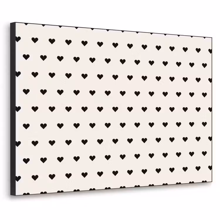 Valentijn - Hart - Wit - Zwart Textielframe - compleet frame klein 947 -3d