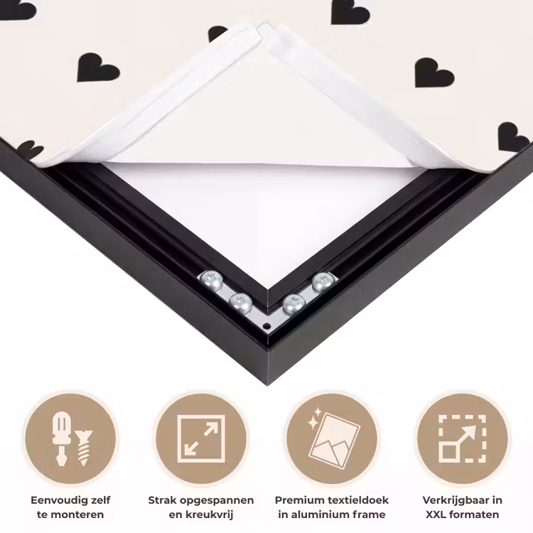 Valentijn - Hart - Wit - Zwart Textielframe zwart klein 947 -USP_feed_closeupNL