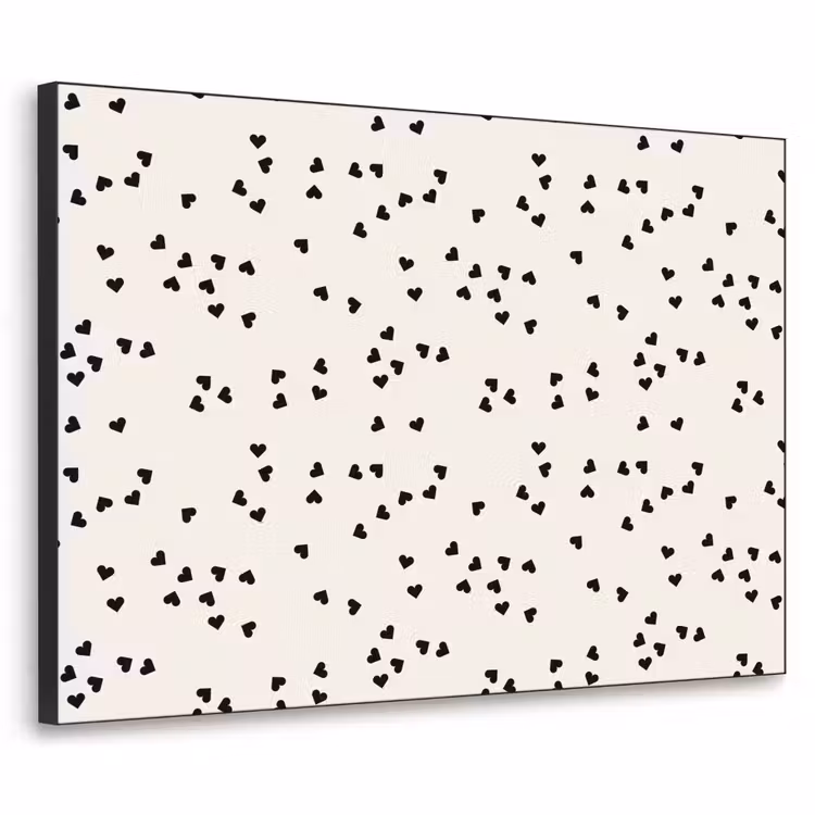 Valentijn - Liefde - Wit - Zwart Textielframe - compleet frame klein 947 -3d