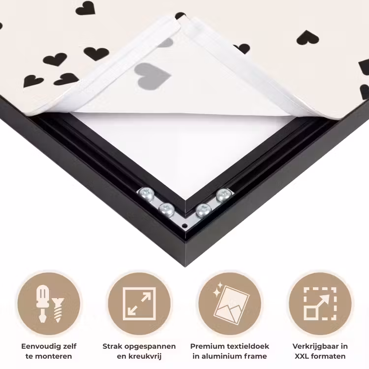 Valentijn - Liefde - Wit - Zwart Textielframe zwart klein 947 -USP_feed_closeupNL