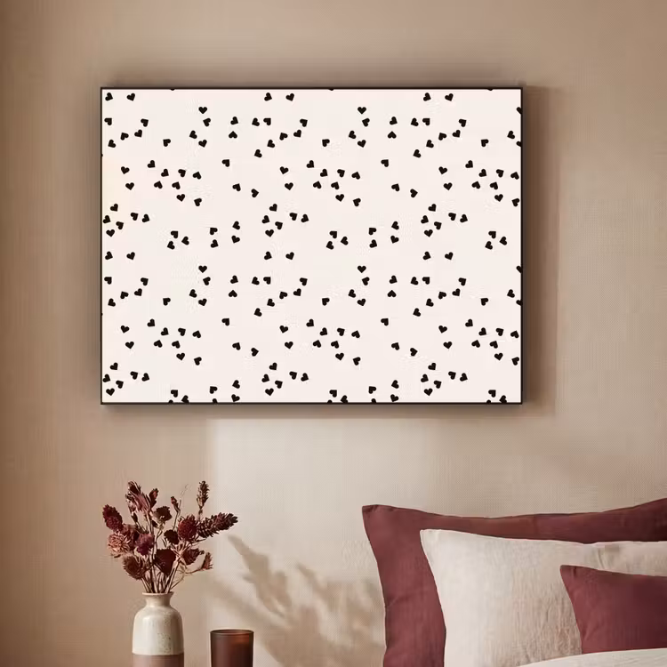 Valentijn - Liefde - Wit - Zwart Textielframe - compleet frame klein 947 -sfeer1