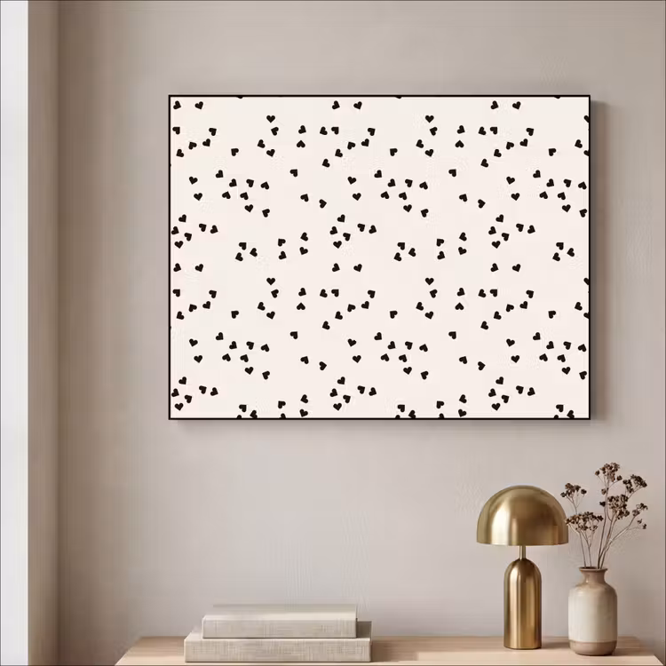 Valentijn - Liefde - Wit - Zwart Textielframe zwart klein 947 -sfeer2
